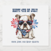 ブルドッグ4th 7月の独立記念日赤白青 ビールラベル (シングルラベル)