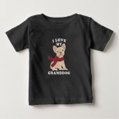 ブルドッグ |おばあちゃんクリスマスの贈り物 ベビーTシャツ (正面)