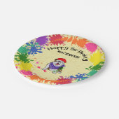 ブルドッグ·おもしろいアート誕生パーティー ペーパープレート (アングル)