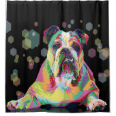 ブルドッグ·アカラフルート|ブルドッグ好き シャワーカーテン (正面)