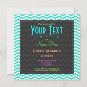 ブルドッグ；アクアグリーンシェブロン 招待状 (裏面)