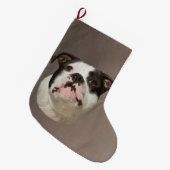 ブルドッグ・ウォーター・カラー・アー絵画ト ラージクリスマスストッキング (正面 (吊り時))