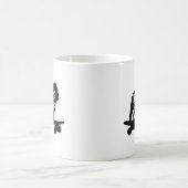 ブルドッグ・オンボード | スケートボードドッグシルエット コーヒーマグカップ (中央)