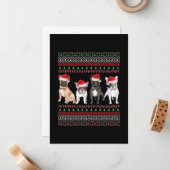 ブルドッグ クリスマス ノートカード (正面/裏面インサイチュ)