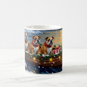 ブルドッグ クリスマス ボート ホリデー コーヒーマグカップ