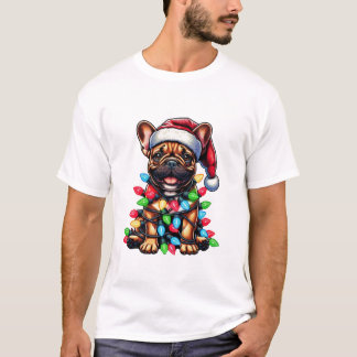 ブルドッグ クリスマス 楽しい Tシャツ