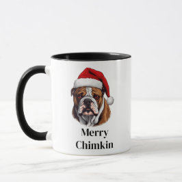 ブルドッグ サンタ帽子 クリスマス マグカップ