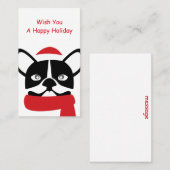 ブルドッグ・サンタ・グリーティング 名刺 (正面/裏面)