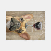 ブルドッグ・ドフランスのッグ フリースブランケット (正面(横))