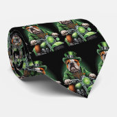 ブルドッグ・ドライビング・バイク・セント・パトリック・デー ネクタイ (ロール)