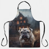 ブルドッグ ハロウィン おばけ エプロン (正面)