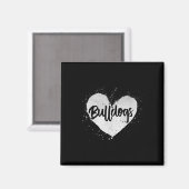 ブルドッグ – ハート犬の愛動物繁殖子犬の痛み マグネット (正面/裏面)