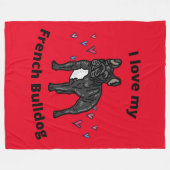 ブルドッグ·フリースブランケットが大好き! フリースブランケット (正面(横))