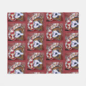 ブルドッグ フリースブランケット (正面(横))