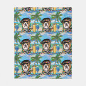 ブルドッグ フリースブランケット (正面)