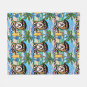 ブルドッグ フリースブランケット (正面(横))