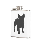 ブルドッグ·プレブレフランスのッド犬のシルエット フラスク (左)