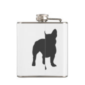 ブルドッグ·プレブレフランスのッド犬のシルエット フラスク (裏面)