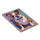 ブルドッグ ペット 絵画 ファンシー 水彩 犬 ノートブック (右側)