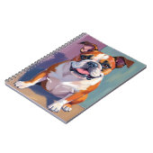 ブルドッグ ペット 絵画 ファンシー 水彩 犬 ノートブック (左側)