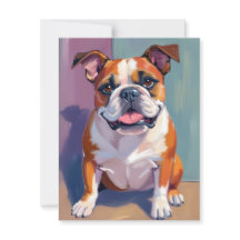 ブルドッグ ペット 絵画 幻想的な 水彩画 犬