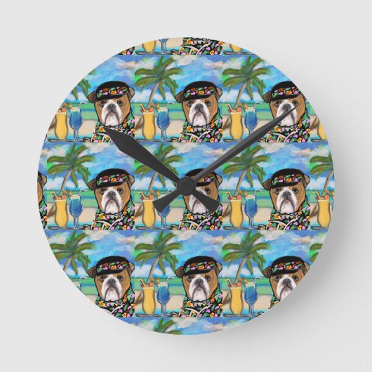 ブルドッグ ラウンド壁時計 (正面)