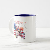 ブルドッグ-独立記念日のお祝い ツートーンマグカップ (正面左)
