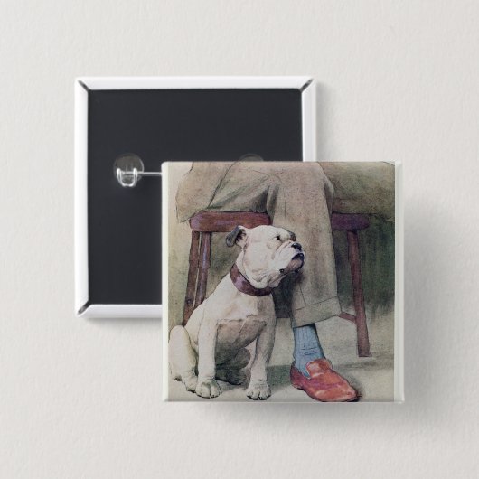 ブルドッグ 缶バッジ (正面&裏面)