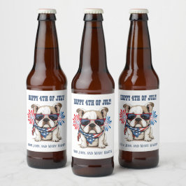 ブルドッグ 7月4日 独立記念日 レッド ホワイト ブルー ビールラベル