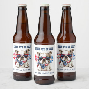 ブルドッグ 7月4日 独立記念日 レッド ホワイト ブルー ビールラベル