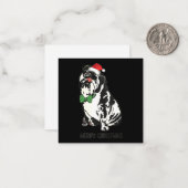 ブルドッグ Xmas クリスマス ノートカード (正面/裏面インサイチュ)