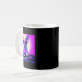 ブルドッグVaporwave Dj犬の美女の子 コーヒーマグカップ (正面左)