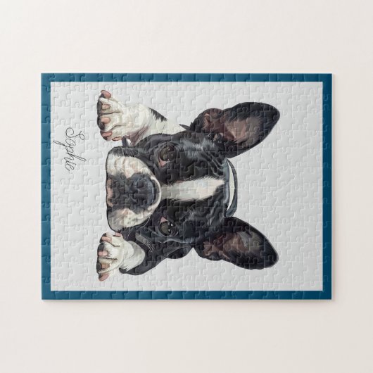 ブルドッパーソナライズされたグフランスのジグソーパズル ジグソーパズル (横)