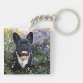 ブルドッフランスのグが花に咲く キーホルダー (裏面)