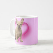 ブルドッフランスのグの子犬のマグ コーヒーマグカップ (正面左)