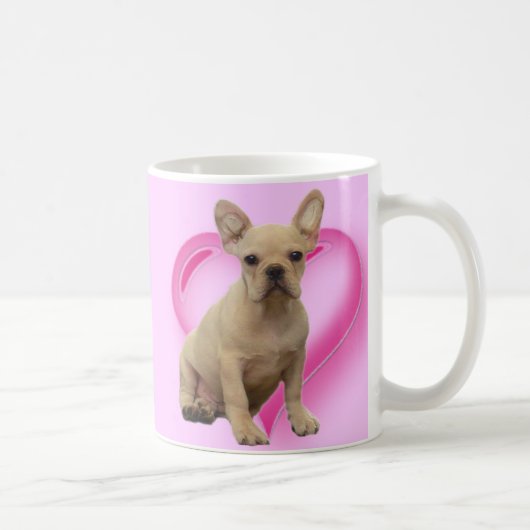 ブルドッフランスのグの子犬のマグ コーヒーマグカップ (右)