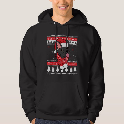 ブルドッフランスのグの醜いクリスマス パーカ (正面)