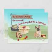 ブルドッフランスのグを引っ越す新しい家庭用はがき ポストカード (正面/裏面)