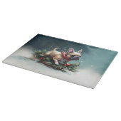 ブルドッフランスのグクリスマスの冬 カッティングボード (角)