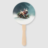 ブルドッフランスのグクリスマスの冬 ハンドファン (正面)