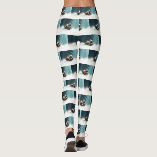 ブルドッフランスのグクリスマスの冬 レギンス (裏面)