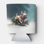 ブルドッフランスのグクリスマスの冬 缶クーラー (裏面)