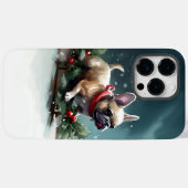 ブルドッフランスのグクリスマスの冬 Case-Mate iPhoneケース (裏面 (横))