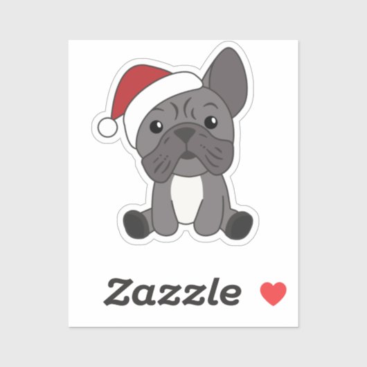 ブルドッフランスのグクリスマス冬季動物 シール (シート)