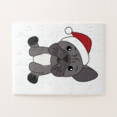 ブルドッフランスのグクリスマス冬季動物 ジグソーパズル (横)