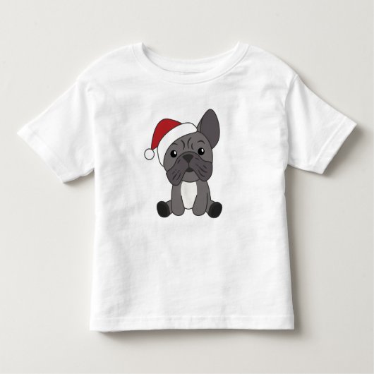ブルドッフランスのグクリスマス冬季動物 トドラーTシャツ (正面)