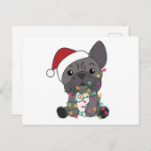 ブルドッフランスのグクリスマス冬季動物 ポストカード (正面/裏面)