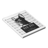 ブルドッフランスのグショットのシャツ ノートパッド (アングル)