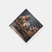 ブルドッフランスのグスノースリークリスマスデコール スタンダードカクテルナプキン (角)