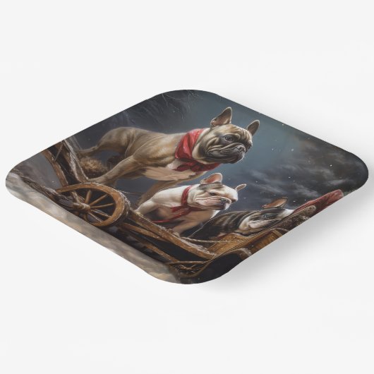 ブルドッフランスのグスノースリークリスマスデコール ペーパープレート (傾斜あり)